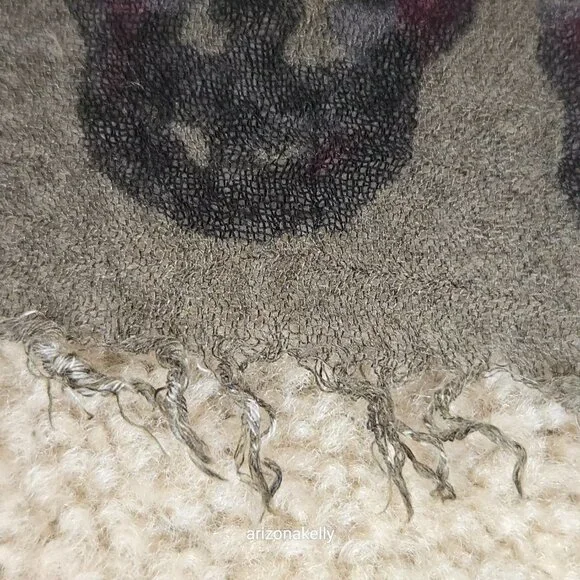 Zadag & Voltaire HUGE Scarf Delta Arty Skull Bronze - Picture 9 of 12